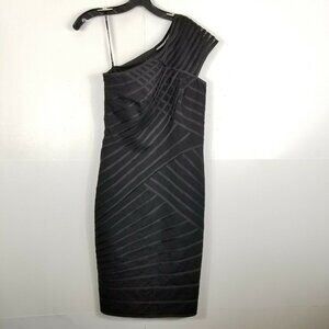 Tadashi Shoji One Shoulder Shift Mesh Dress
